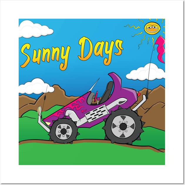 Sunny Days Purple Offroad 4x4 Rock Crawler Truck Wall Art by Dad n Son Designs